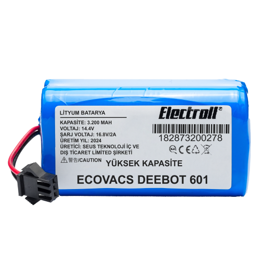 Ecovacs Deebot 601 (Yüksek Kapasite) 3200mAh Robot Süpürge Bataryası