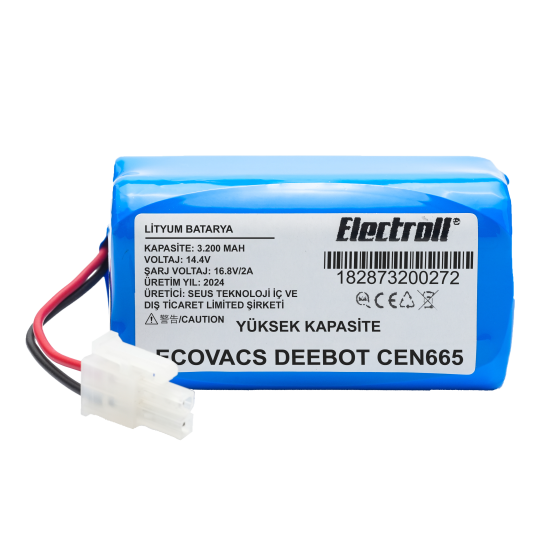 Ecovacs Deebot CEN665 (Yüksek Kapasite) 3200mAh Robot Süpürge Bataryası